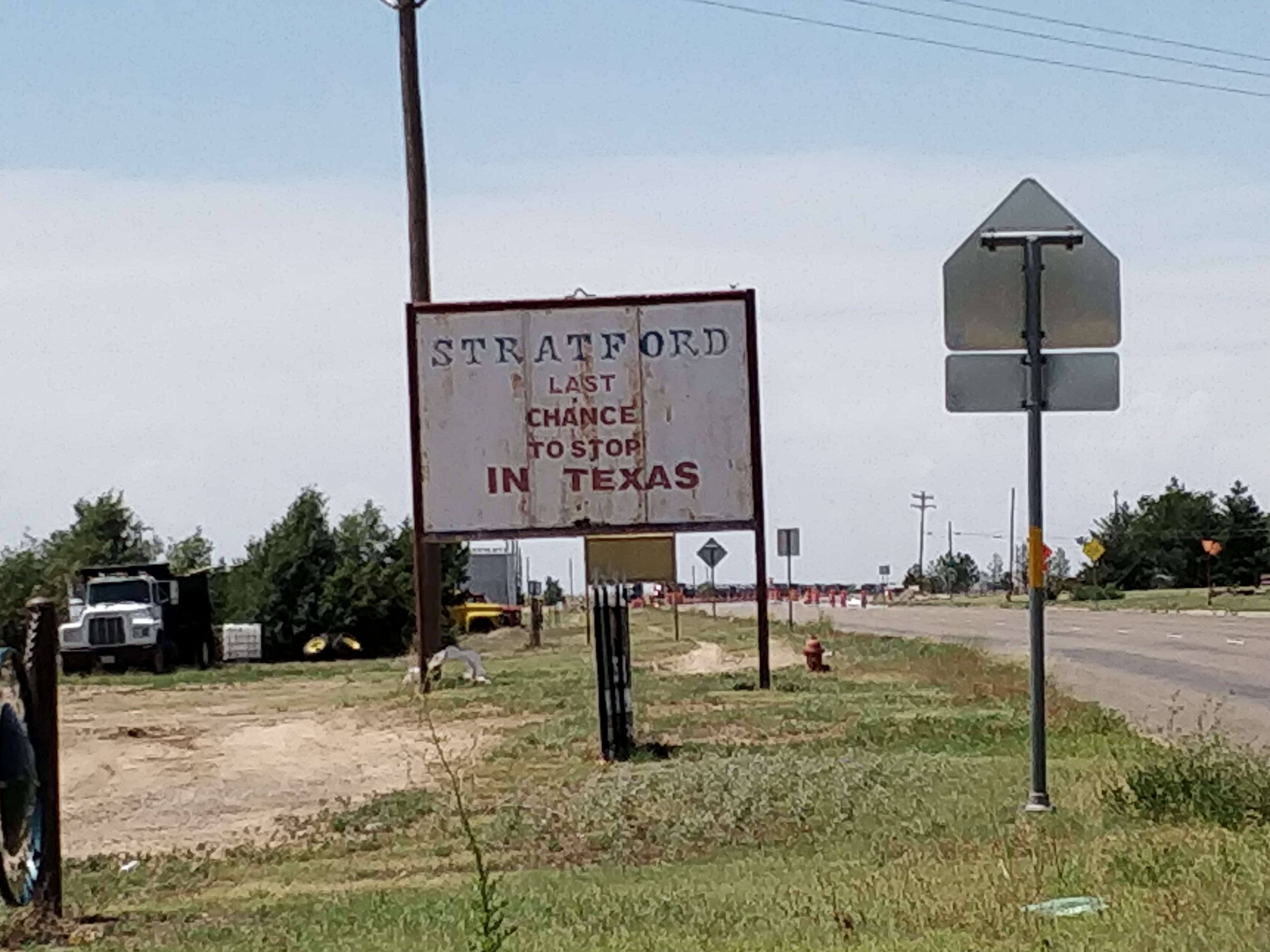 Stratford TX road sign